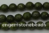 CGJ460 15.5 inches 4mm faceted round green jasper beads wholesale