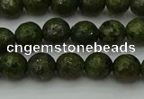 CGJ461 15.5 inches 6mm faceted round green jasper beads wholesale