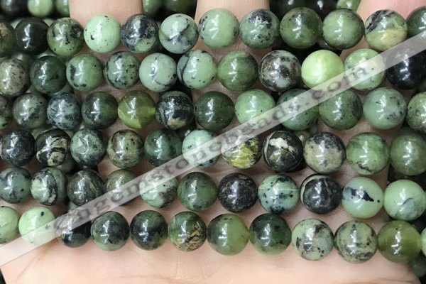 CGJ502 15.5 inches 8mm round green jade beads wholesale