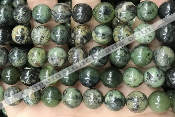 CGJ504 15.5 inches 12mm round green jade beads wholesale