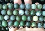 CGJ525 15 inches 12mm round Xinjiang green jade beads wholesale