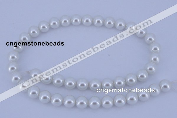 CGL01 10PCS 16 inches 4mm round dyed glass pearl beads wholesale