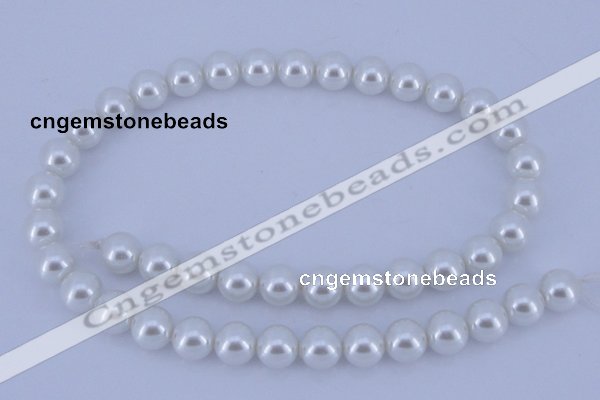 CGL03 10PCS 16 inches 8mm round dyed glass pearl beads wholesale