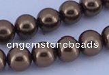 CGL102 10PCS 16 inches 4mm round dyed glass pearl beads wholesale