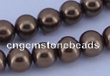 CGL103 10PCS 16 inches 6mm round dyed glass pearl beads wholesale