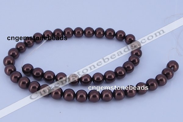 CGL114 10PCS 16 inches 8mm round dyed glass pearl beads wholesale