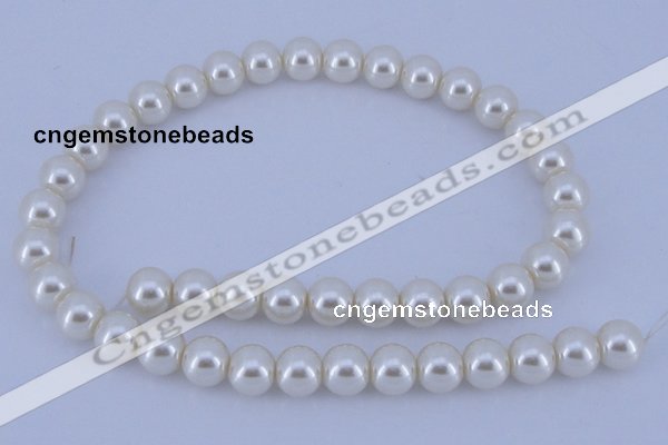 CGL12 10PCS 16 inches 6mm round dyed glass pearl beads wholesale