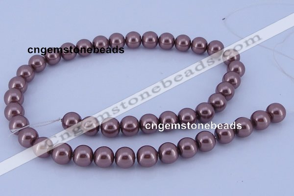 CGL122 10PCS 16 inches 4mm round dyed glass pearl beads wholesale