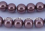 CGL123 10PCS 16 inches 6mm round dyed glass pearl beads wholesale