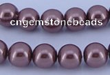 CGL124 10PCS 16 inches 8mm round dyed glass pearl beads wholesale