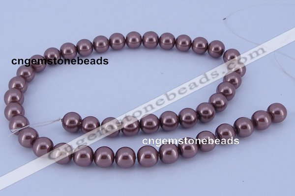 CGL124 10PCS 16 inches 8mm round dyed glass pearl beads wholesale