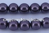 CGL132 10PCS 16 inches 4mm round dyed glass pearl beads wholesale