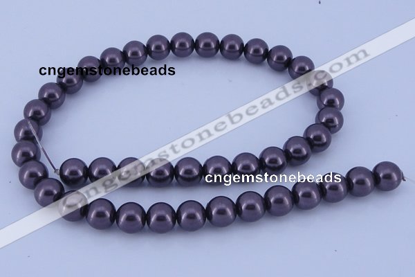 CGL132 10PCS 16 inches 4mm round dyed glass pearl beads wholesale