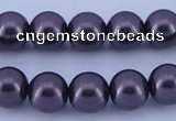 CGL138 5PCS 16 inches 16mm round dyed glass pearl beads wholesale