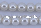 CGL14 10PCS 16 inches 8mm round dyed glass pearl beads wholesale