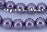 CGL145 5PCS 16 inches 10mm round dyed glass pearl beads wholesale