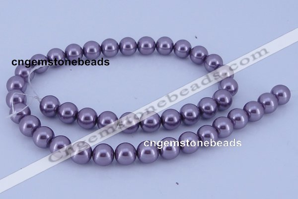 CGL147 5PCS 16 inches 14mm round dyed glass pearl beads wholesale