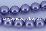 CGL152 10PCS 16 inches 4mm round dyed glass pearl beads wholesale