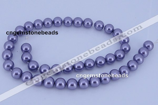 CGL154 10PCS 16 inches 8mm round dyed glass pearl beads wholesale