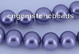 CGL157 5PCS 16 inches 14mm round dyed glass pearl beads wholesale