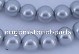 CGL162 10PCS 16 inches 4mm round dyed glass pearl beads wholesale