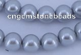 CGL164 10PCS 16 inches 8mm round dyed glass pearl beads wholesale