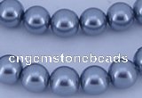 CGL182 10PCS 16 inches 4mm round dyed glass pearl beads wholesale