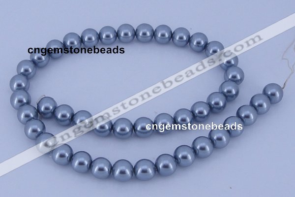 CGL184 10PCS 16 inches 8mm round dyed glass pearl beads wholesale