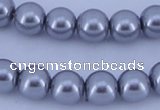 CGL192 10PCS 16 inches 4mm round dyed glass pearl beads wholesale