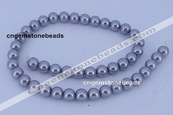 CGL192 10PCS 16 inches 4mm round dyed glass pearl beads wholesale