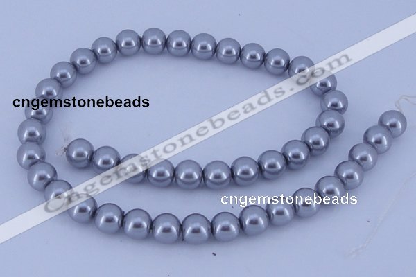 CGL193 10PCS 16 inches 6mm round dyed glass pearl beads wholesale