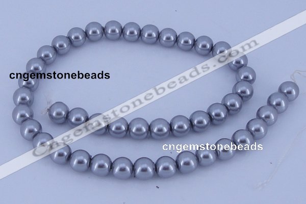 CGL196 5PCS 16 inches 12mm round dyed glass pearl beads wholesale
