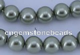 CGL202 10PCS 16 inches 4mm round dyed glass pearl beads wholesale