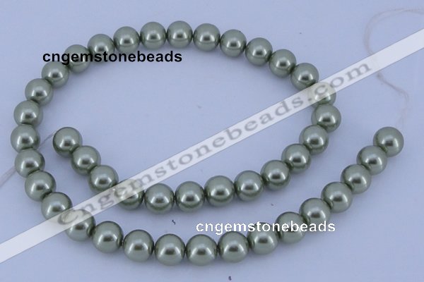 CGL202 10PCS 16 inches 4mm round dyed glass pearl beads wholesale