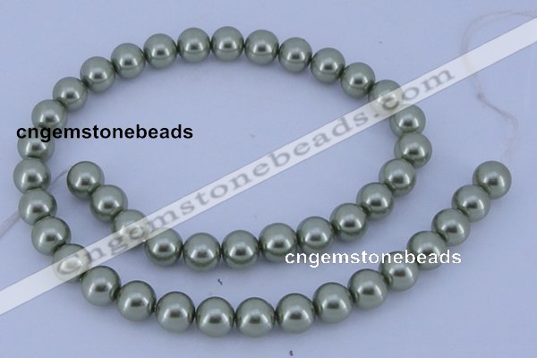 CGL203 10PCS 16 inches 6mm round dyed glass pearl beads wholesale