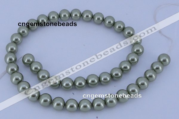 CGL205 5PCS 16 inches 10mm round dyed glass pearl beads wholesale