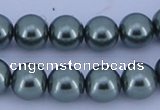 CGL212 10PCS 16 inches 4mm round dyed glass pearl beads wholesale