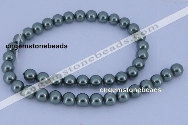 CGL212 10PCS 16 inches 4mm round dyed glass pearl beads wholesale