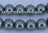 CGL213 10PCS 16 inches 6mm round dyed glass pearl beads wholesale