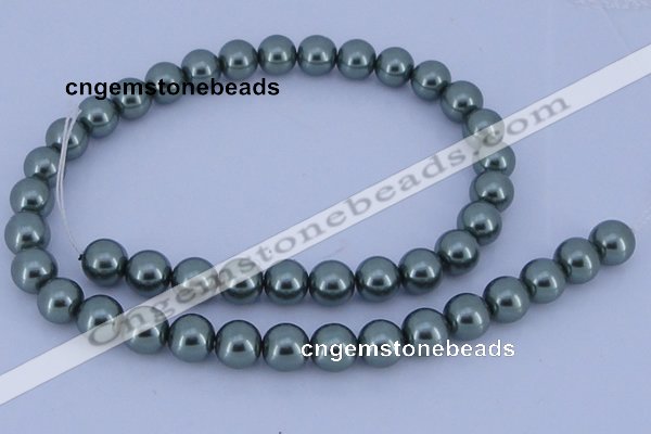 CGL214 10PCS 16 inches 8mm round dyed glass pearl beads wholesale