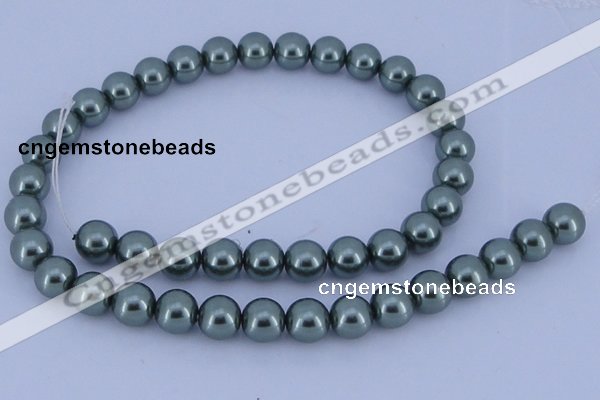 CGL216 5PCS 16 inches 12mm round dyed glass pearl beads wholesale