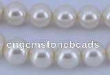 CGL22 10PCS 16 inches 4mm round dyed glass pearl beads wholesale