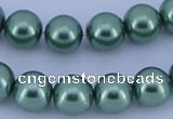 CGL225 5PCS 16 inches 10mm round dyed glass pearl beads wholesale