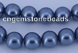 CGL232 10PCS 16 inches 4mm round dyed glass pearl beads wholesale