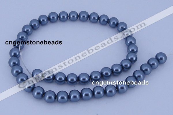 CGL234 10PCS 16 inches 8mm round dyed glass pearl beads wholesale