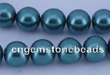 CGL247 5PCS 16 inches 14mm round dyed glass pearl beads wholesale