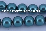 CGL248 5PCS 16 inches 16mm round dyed glass pearl beads wholesale