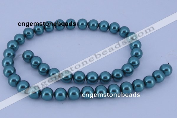CGL248 5PCS 16 inches 16mm round dyed glass pearl beads wholesale