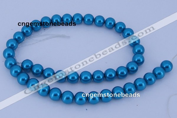 CGL254 10PCS 16 inches 8mm round dyed glass pearl beads wholesale