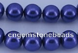 CGL262 10PCS 16 inches 4mm round dyed glass pearl beads wholesale